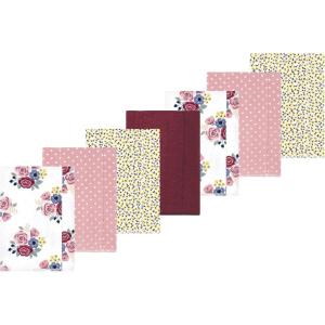 image:imageLuvable Friends Hudson Baby Flannel Burp Cloths 7pk Animal LeopardRose Navy Bloom