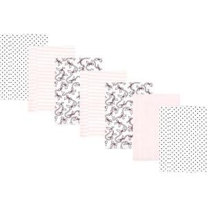 image:imageLuvable Friends Hudson Baby Flannel Burp Cloths 7pk Animal LeopardRose Ribbons