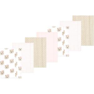 image:imageLuvable Friends Hudson Baby Flannel Burp Cloths 7pk Animal LeopardRosy Taupe Bear