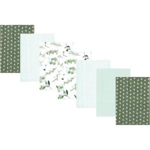image:imageLuvable Friends Hudson Baby Flannel Burp Cloths 7pk Animal LeopardSage Eucalyptus