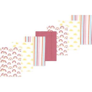 image:imageLuvable Friends Hudson Baby Flannel Burp Cloths 7pk Animal LeopardSunny Sky