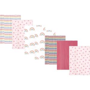 image:imageLuvable Friends Hudson Baby Flannel Burp Cloths 7pk Animal LeopardSweet Rainbow