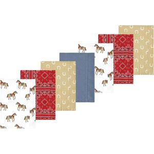 image:imageLuvable Friends Hudson Baby Flannel Burp Cloths 7pk Animal LeopardWestern Cowboy