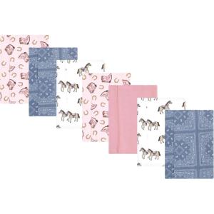 image:imageLuvable Friends Hudson Baby Flannel Burp Cloths 7pk Animal LeopardWestern Cowgirl
