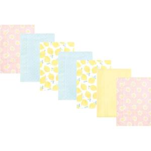 image:imageLuvable Friends Hudson Baby Flannel Burp Cloths 7pk Animal LeopardYellow Daisy