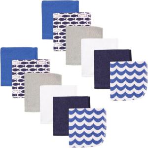 image:imageLuvable Friends Unisex Baby Cotton Rich Washcloths Blue Stripe One SizeFishes