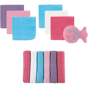 image:imageLuvable Friends Unisex Baby Cotton Rich Washcloths Blue Stripe One SizePink Solid