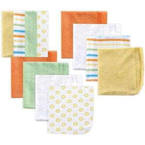 image:imageLuvable Friends Unisex Baby Cotton Rich Washcloths Blue Stripe One SizeYellow Stripe