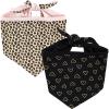 image:imageLuvable Friends Dog Reversible Pet Dog and Cat Bandana Bibs 2pk Banana Space One SizeLeopard Hearts