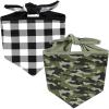 image:imageLuvable Friends Dog Reversible Pet Dog and Cat Bandana Bibs 2pk Banana Space One SizePlaid Camo