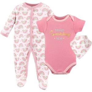 image:imageLuvable Friends Baby Sleep and Play Bodysuit and BibRainbows