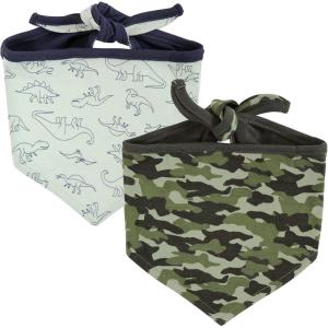 image:imageLuvable Friends Dog Reversible Pet Dog and Cat Bandana Bibs 2pk Banana Space One SizeDino Camo