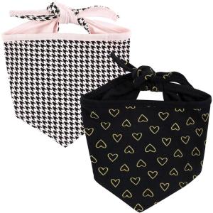 image:imageLuvable Friends Dog Reversible Pet Dog and Cat Bandana Bibs 2pk Banana Space One SizeHoundstooth Hearts