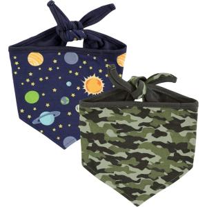 image:imageLuvable Friends Dog Reversible Pet Dog and Cat Bandana Bibs 2pk Banana Space One SizeSpace Camo