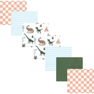 image:imageLuvable Friends Little Treasure Flannel Receiving Blankets 7pkDinosaur Green