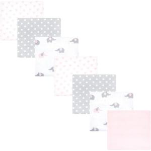 image:imageLuvable Friends Little Treasure Flannel Receiving Blankets 7pkElephant Serenity Pink