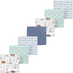 image:imageLuvable Friends Little Treasure Flannel Receiving Blankets 7pkForest Woodland Blue