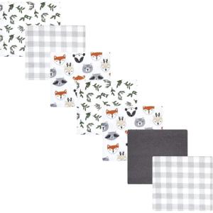 image:imageLuvable Friends Little Treasure Flannel Receiving Blankets 7pkForest Woodland Gray