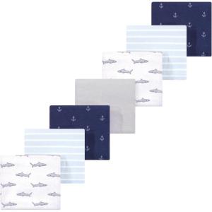 image:imageLuvable Friends Little Treasure Flannel Receiving Blankets 7pkOcean Sharks