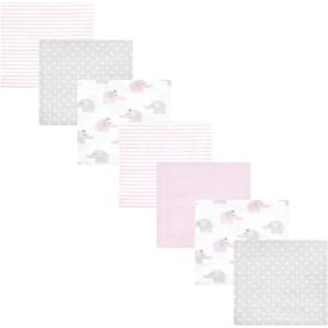 image:imageLuvable Friends Little Treasure Flannel Receiving Blankets 7pkPurple Elephants