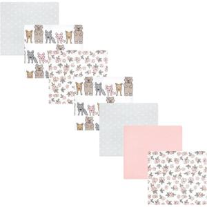 image:imageLuvable Friends Little Treasure Flannel Receiving Blankets 7pkWoodland Bloom Pink