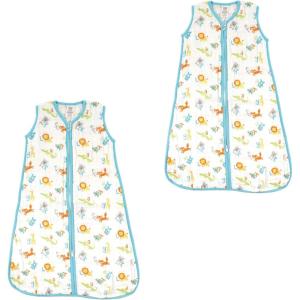 image:imageLuvable Friends Unisex Baby Sleeveless Muslin Cotton Sleeping Bag Sack Blanket Fox Muslin 2Pack 1218 MonthsAbc Muslin 2pack
