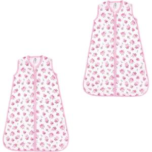 image:imageLuvable Friends Unisex Baby Sleeveless Muslin Cotton Sleeping Bag Sack Blanket Fox Muslin 2Pack 1218 MonthsFloral Muslin 2pack
