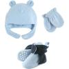 image:imageLuvable Friends Fleece Winter Hat Mittens and Booties SetNavy
