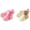 image:imageLuvable Friends Girl Cozy Fleece Booties 2Pack Light Pink Cream Tan 612 Months