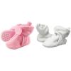 image:imageLuvable Friends Girl Cozy Fleece Booties 2Pack Light Pink Gray 06 Months