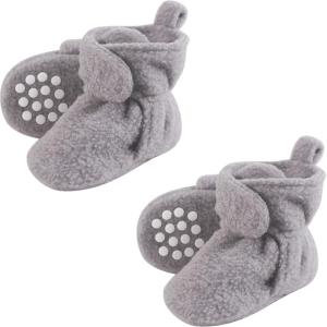 image:imageLuvable Friends Baby Cozy Fleece Booties MultipackHeather Gray 2piece