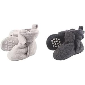 image:imageLuvable Friends Boy Cozy Fleece Booties 2Pack Gray Charcoal Heather 612 Months