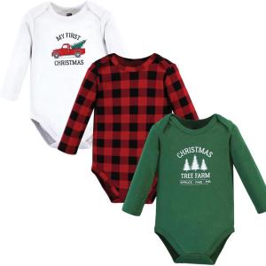 image:imageLuvable Friends Hudson Baby Bodysuits 3pkHoliday Evergreen
