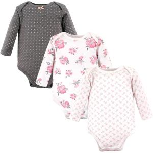 image:imageLuvable Friends Hudson Baby Bodysuits 3pkPink Bloom Pattern
