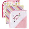 image:imageLuvable Friends 3Pack Embroidered Sayings Hooded Towels  Pink