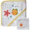 image:imageLuvable Friends Unisex Baby Cotton Hooded Towel and Washcloth Fish One SizeYellow