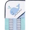 image:imageLuvable Friends Unisex Baby Hooded Towel with Five Washcloths Girly Whale One SizeBoy Whale
