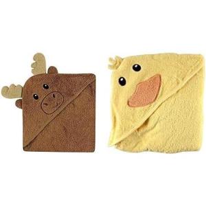 image:imageLuvable Friends Girl Cotton Animal Face Hooded Towel 2Pack Moose DuckMoose Duck