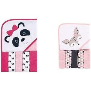 image:imageLuvable Friends Girl Hooded Towel with Five Washcloths 2Pack Penguin Tropical OctopusPanda Deer