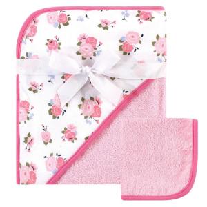 image:imageLuvable Friends Unisex Baby Cotton Hooded Towel and Washcloth Fish One SizeFloral