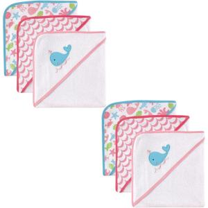 image:imageLuvable Friends Unisex Baby Cotton Terry Hooded Towels Foxy 6Piece One SizePink 6piece