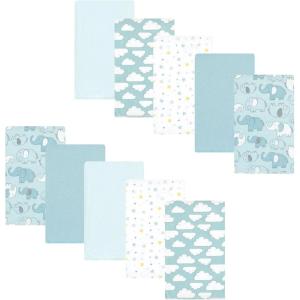 image:imageLuvable Friends Hudson Baby Flannel Burp Cloths 10pk Cuddle BearsBlue Elephant Journey