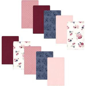 image:imageLuvable Friends Hudson Baby Flannel Burp Cloths 10pk Cuddle BearsBlush Rose Floral