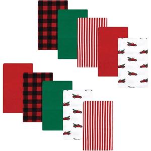 image:imageLuvable Friends Hudson Baby Flannel Burp Cloths 10pk Cuddle BearsChristmas Truck Scene