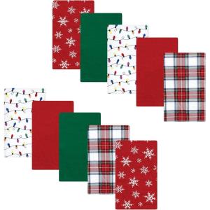 image:imageLuvable Friends Hudson Baby Flannel Burp Cloths 10pk Cuddle BearsClassic White Tartan