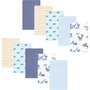 image:imageLuvable Friends Hudson Baby Flannel Burp Cloths 10pk Cuddle BearsDino Garden