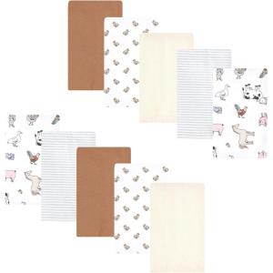 image:imageLuvable Friends Hudson Baby Flannel Burp Cloths 10pk Cuddle BearsFarm Pals