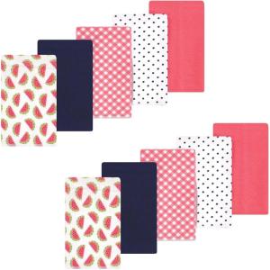 image:imageLuvable Friends Hudson Baby Flannel Burp Cloths 10pk Cuddle BearsFruity Melon