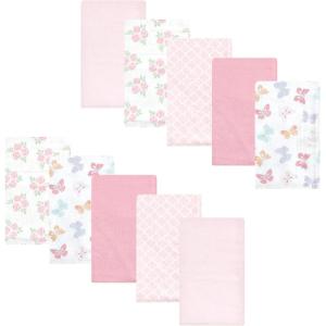 image:imageLuvable Friends Hudson Baby Flannel Burp Cloths 10pk Cuddle BearsPink Butterfly Garden