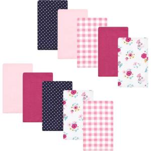 image:imageLuvable Friends Hudson Baby Flannel Burp Cloths 10pk Cuddle BearsPink Butterfly Meadow